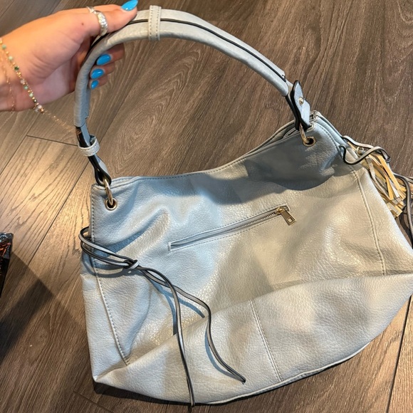 Blue boho shoulder bag - Picture 3 of 3